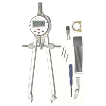 Igaging Digital Compass and Divider, 0-8" Radius, 0-16" Dia, Poly-Fiber, 35-CD26 35-CD26